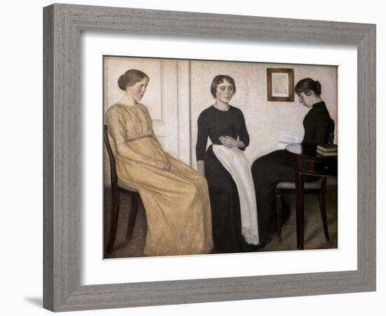 Three young women, 1895-Vilhelm Hammershoi-Framed Giclee Print