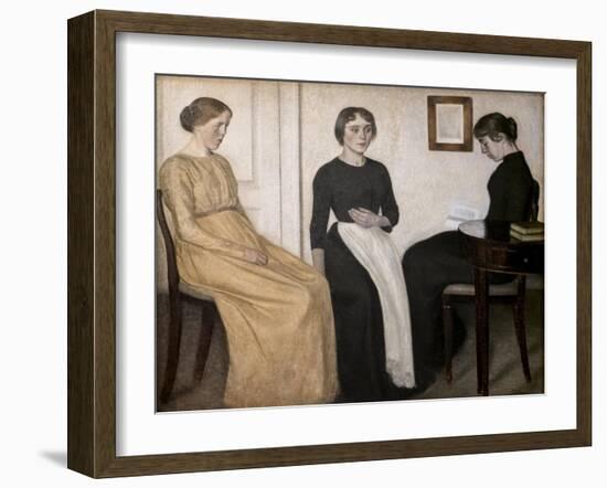 Three young women, 1895-Vilhelm Hammershoi-Framed Giclee Print