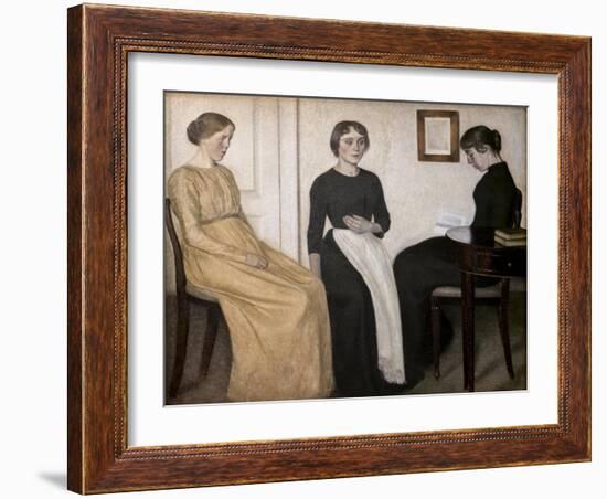 Three young women, 1895-Vilhelm Hammershoi-Framed Giclee Print