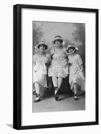 Three Young Women, Photographed in Gales Studios, Early 20th Century-null-Framed Giclee Print