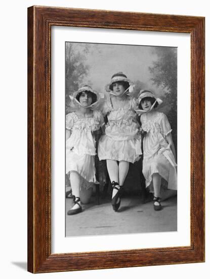 Three Young Women, Photographed in Gales Studios, Early 20th Century-null-Framed Giclee Print