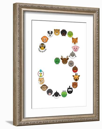 Three-null-Framed Art Print