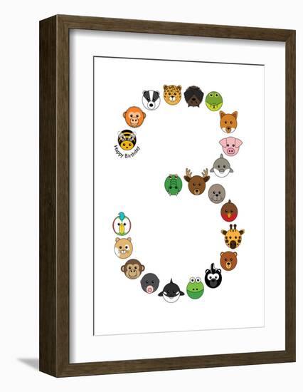 Three-null-Framed Art Print