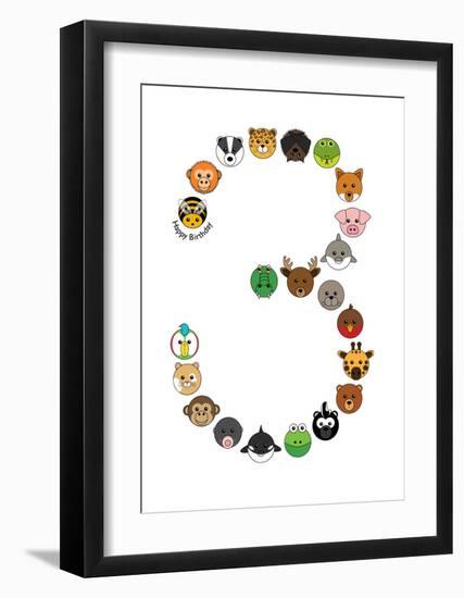 Three-null-Framed Art Print