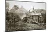 Threshing for straw for soldiers' use, France, World War I, 1916-Unknown-Mounted Photographic Print