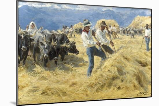 Threshing in the Abruzzi, 1890-Peder Severin Kroyer-Mounted Giclee Print