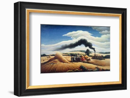 Threshing Wheat-Thomas Hart Benton-Framed Art Print