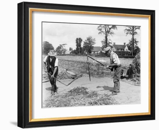 Threshing with Flails-null-Framed Art Print