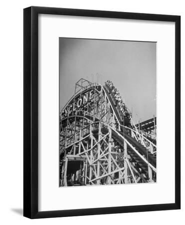 'Thrill Seekers at the Top of the Cyclone Roller Coaster at Coney ...