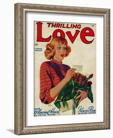 Thrilling Love Magazine Cover-Lantern Press-Framed Art Print