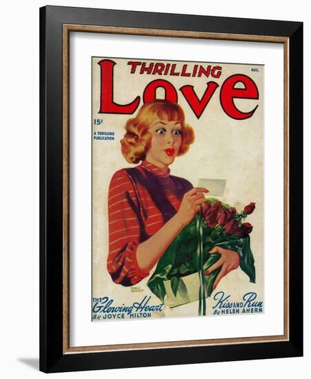 Thrilling Love Magazine Cover-Lantern Press-Framed Art Print