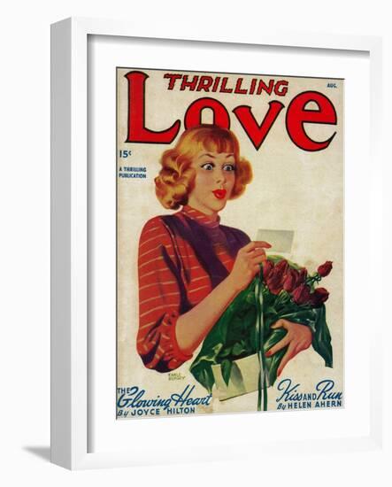 Thrilling Love Magazine Cover-Lantern Press-Framed Art Print