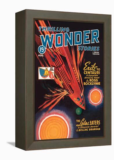 Thrilling Wonder Stories: Rocket Ship Troubles-null-Framed Stretched Canvas