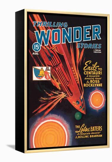 Thrilling Wonder Stories: Rocket Ship Troubles-null-Framed Stretched Canvas