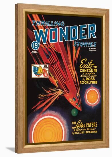 Thrilling Wonder Stories: Rocket Ship Troubles-null-Framed Stretched Canvas