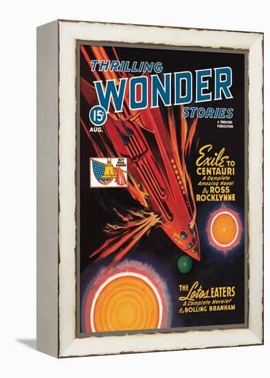 Thrilling Wonder Stories: Rocket Ship Troubles-null-Framed Stretched Canvas