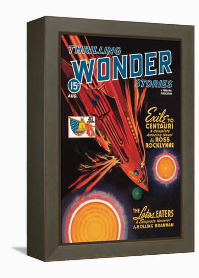 Thrilling Wonder Stories: Rocket Ship Troubles-null-Framed Stretched Canvas