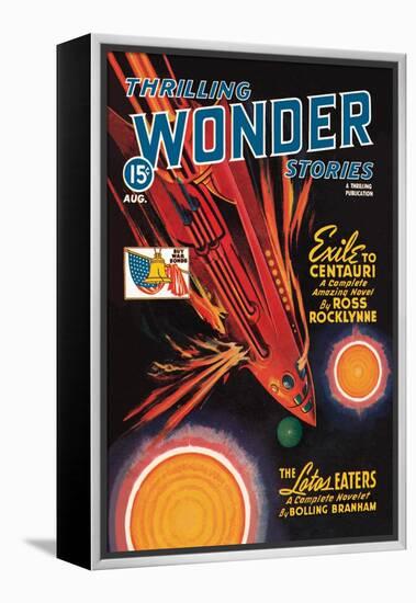 Thrilling Wonder Stories: Rocket Ship Troubles-null-Framed Stretched Canvas