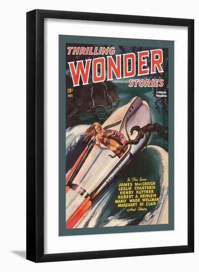 Thrilling Wonder Stories: Sheena and the X Machine-null-Framed Art Print