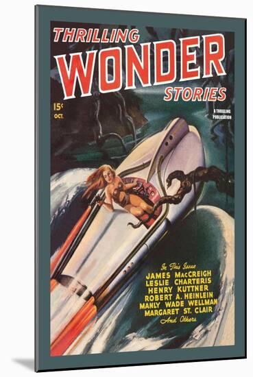 Thrilling Wonder Stories: Sheena and the X Machine-null-Mounted Art Print