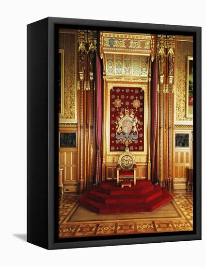 Throne in Queen's Robing Room, Houses of Parliament, Westminster, London, England-Adam Woolfitt-Framed Premier Image Canvas