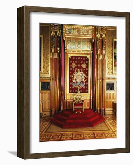 Throne in Queen's Robing Room, Houses of Parliament, Westminster, London, England-Adam Woolfitt-Framed Photographic Print