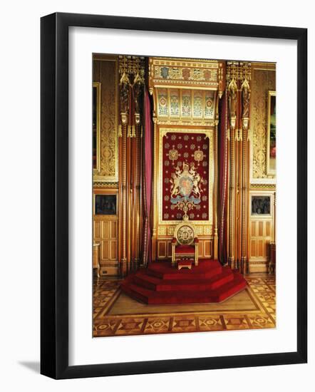 Throne in Queen's Robing Room, Houses of Parliament, Westminster, London, England-Adam Woolfitt-Framed Photographic Print