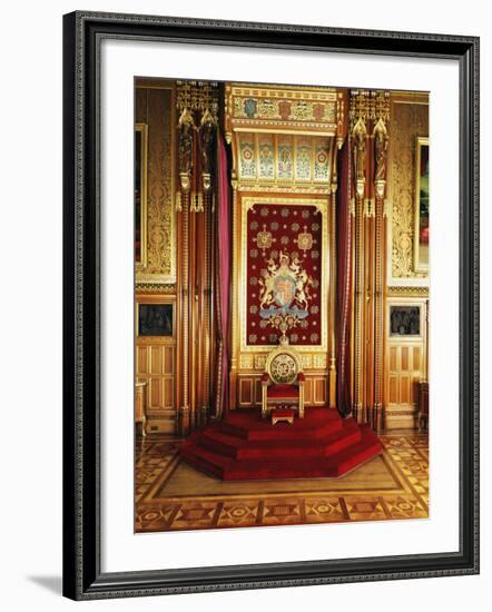 Throne in Queen's Robing Room, Houses of Parliament, Westminster, London, England-Adam Woolfitt-Framed Photographic Print