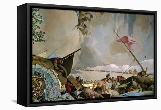 Throne Room: the Glory of Spain, Allegory of America, 1762-1766-Giovanni Battista Tiepolo-Framed Premier Image Canvas
