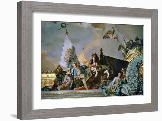 Throne Room: the Glory of Spain, Allegory of Castilia, 1762-1766-Giovanni Battista Tiepolo-Framed Giclee Print