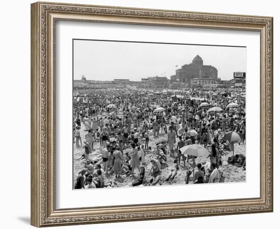 Throngs of People Crowding the Beach at the Resort and Convention City-Alfred Eisenstaedt-Framed Photographic Print