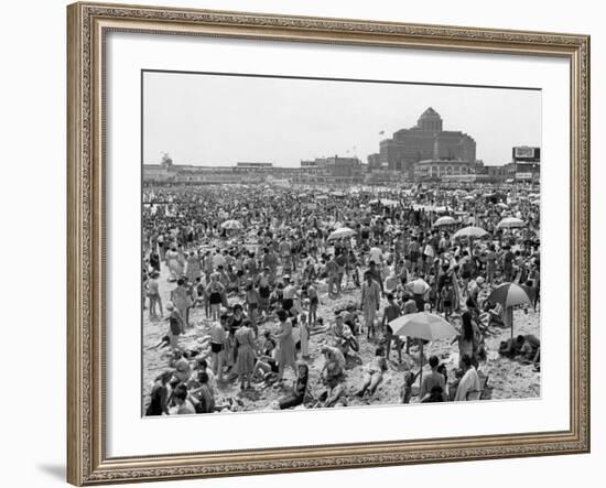 Throngs of People Crowding the Beach at the Resort and Convention City-Alfred Eisenstaedt-Framed Photographic Print