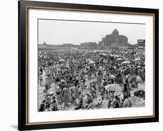 Throngs of People Crowding the Beach at the Resort and Convention City-Alfred Eisenstaedt-Framed Photographic Print