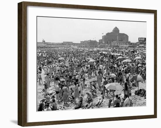 Throngs of People Crowding the Beach at the Resort and Convention City-Alfred Eisenstaedt-Framed Photographic Print