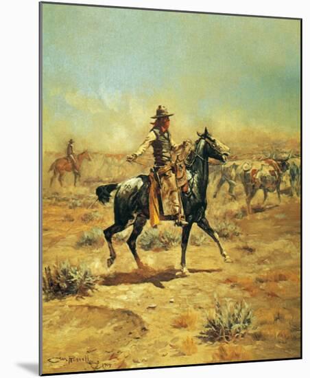 Through the Alkali-Charles Marion Russell-Mounted Art Print