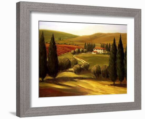 Through the Hills of Tuscany-Tim Howe-Framed Giclee Print