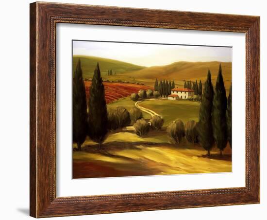 Through the Hills of Tuscany-Tim Howe-Framed Giclee Print