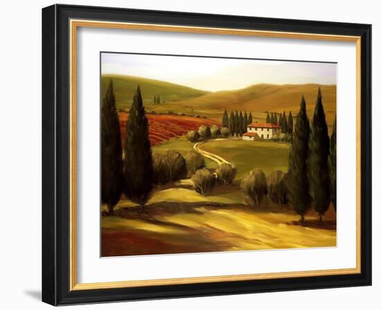 Through the Hills of Tuscany-Tim Howe-Framed Giclee Print