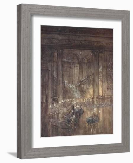 Through the House Give Glimmering Light, by the Dead and Drowsy Fire-Arthur Rackham-Framed Giclee Print