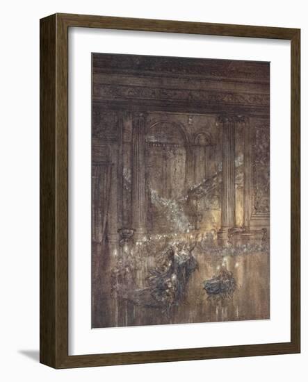 Through the House Give Glimmering Light, by the Dead and Drowsy Fire-Arthur Rackham-Framed Giclee Print