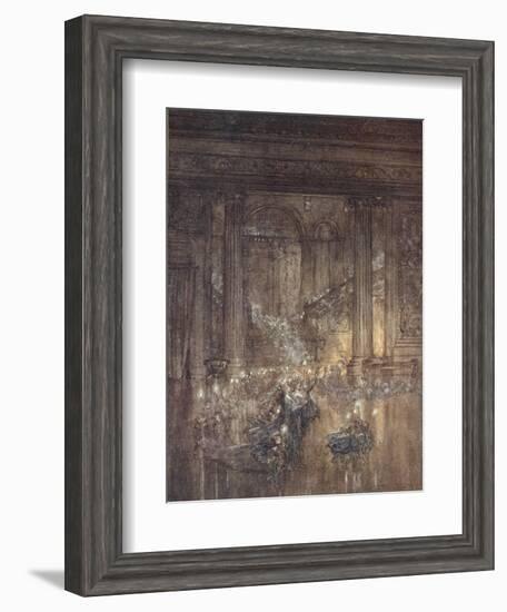 Through the House Give Glimmering Light, by the Dead and Drowsy Fire-Arthur Rackham-Framed Giclee Print