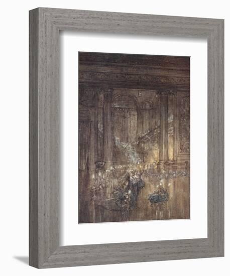 Through the House Give Glimmering Light, by the Dead and Drowsy Fire-Arthur Rackham-Framed Giclee Print