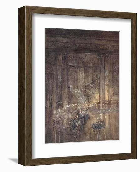 Through the House Give Glimmering Light, by the Dead and Drowsy Fire-Arthur Rackham-Framed Giclee Print