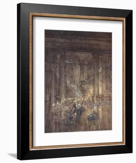 Through the House Give Glimmering Light, by the Dead and Drowsy Fire-Arthur Rackham-Framed Giclee Print