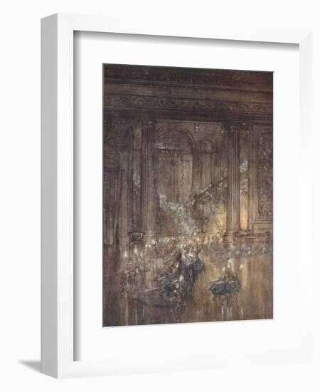 Through the House Give Glimmering Light, by the Dead and Drowsy Fire-Arthur Rackham-Framed Giclee Print