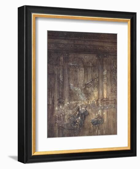 Through the House Give Glimmering Light, by the Dead and Drowsy Fire-Arthur Rackham-Framed Giclee Print