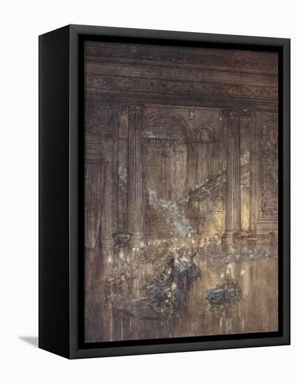 Through the House Give Glimmering Light, by the Dead and Drowsy Fire-Arthur Rackham-Framed Premier Image Canvas