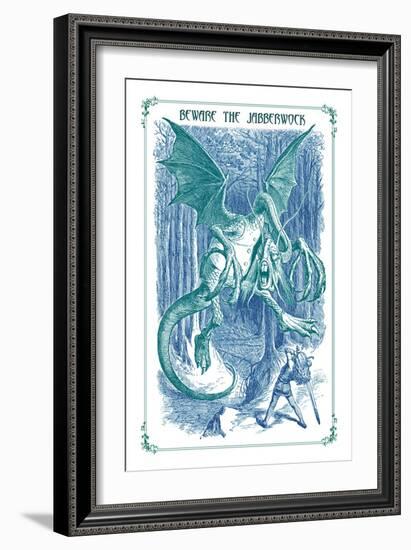 Through the Looking Glass: Beware the Jabberwock-John Tenniel-Framed Art Print