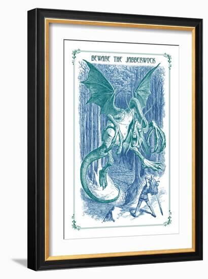 Through the Looking Glass: Beware the Jabberwock-John Tenniel-Framed Art Print