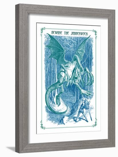 Through the Looking Glass: Beware the Jabberwock-John Tenniel-Framed Art Print